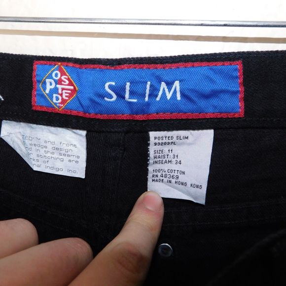 Women's Vintage 90s Posted Jeans Slim Size 11 31x34 Black 932037L NWT Tags New - Picture 2 of 13
